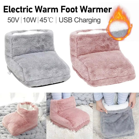 Cozy USB Electric Foot Warmer Cushion - Fleece Suede Heated Pads for Ultimate Comfort at Home